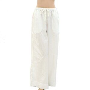 Ilio Nema Solid Crochet Lace Pants Wide Leg Cotton White Pull-on S New S